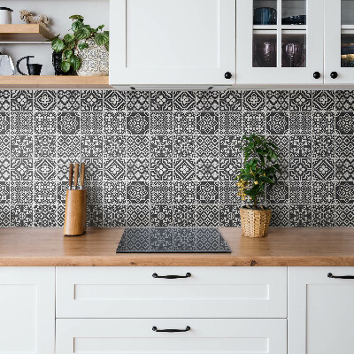 Vinyl tiles wall Black and white Portuguese tiles