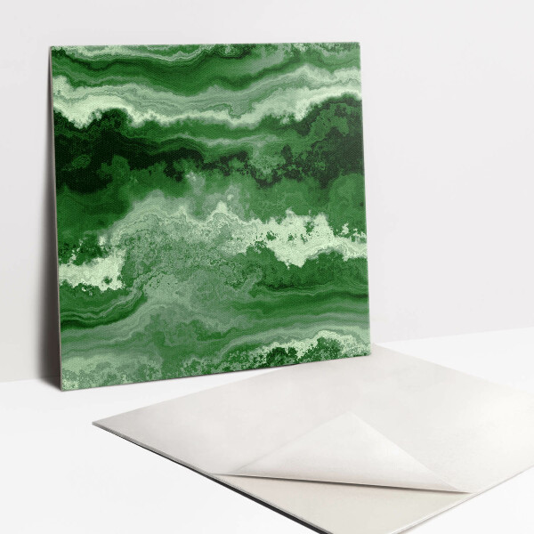 Self adhesive vinyl tiles Green marble motif