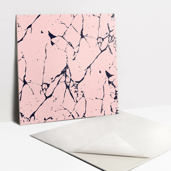 Vinyl tiles wall Cartoon pink marble