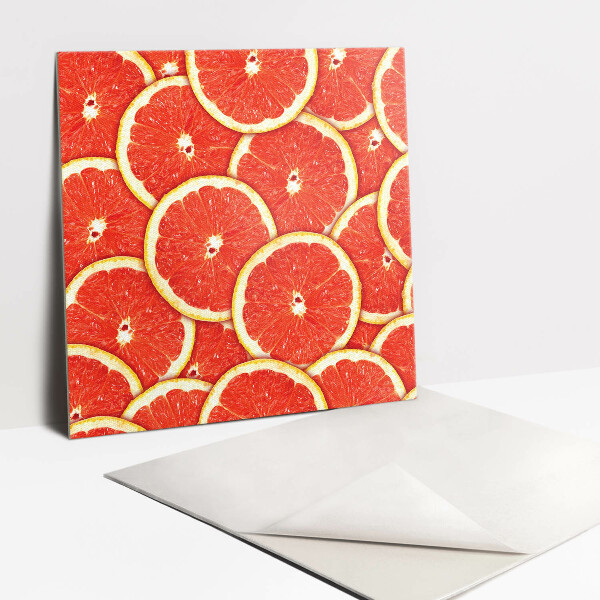 Vinyl flooring tiles Red grapefruit slices