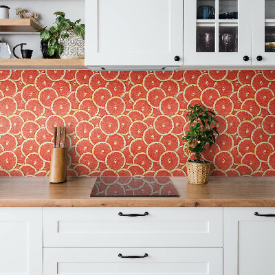 Vinyl flooring tiles Red grapefruit slices