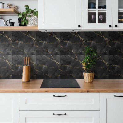 Vinyl tiles Dark marble and gold