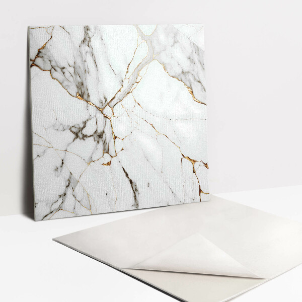 Self adhesive vinyl floor tiles Fashionable marble and gold