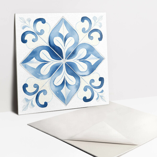 Self adhesive vinyl tiles Watercolor ornament