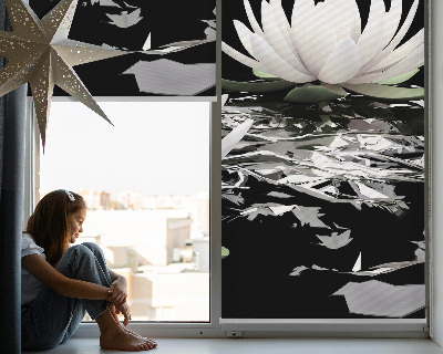 Roller blind for large window Water lilies on the surface