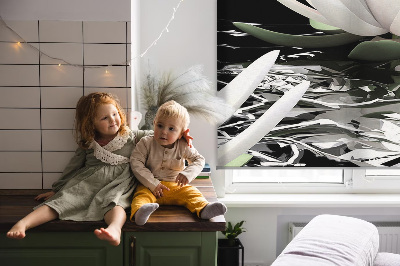 Roller blind for large window Water lilies on the surface