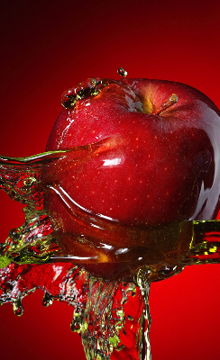 Fabric roller blind Red apple in the depths