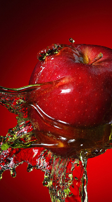 Fabric roller blind Red apple in the depths