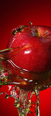 Fabric roller blind Red apple in the depths