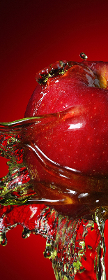 Fabric roller blind Red apple in the depths