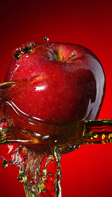 Fabric roller blind Red apple in the depths