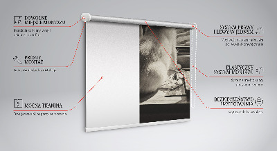 Fabric roller blind Cats in the window