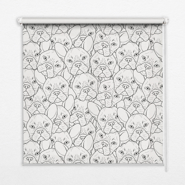 Roller blind for large window Drawn dogs