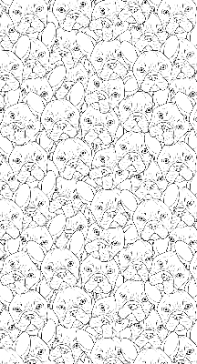 Roller blind for large window Drawn dogs