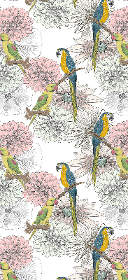 Fabric roller blind Parrots on a branch