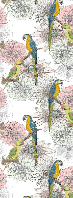 Fabric roller blind Parrots on a branch
