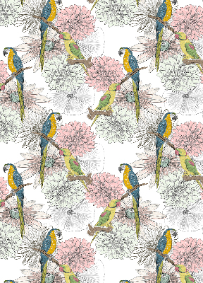 Fabric roller blind Parrots on a branch