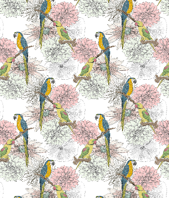 Fabric roller blind Parrots on a branch