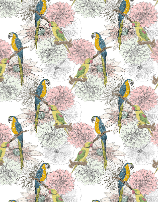 Fabric roller blind Parrots on a branch