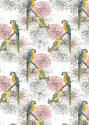 Fabric roller blind Parrots on a branch