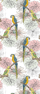 Fabric roller blind Parrots on a branch