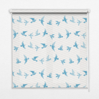 Modern roller blind Blue birds