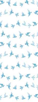 Modern roller blind Blue birds