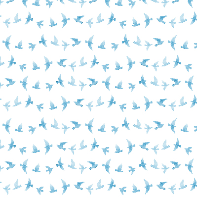 Modern roller blind Blue birds