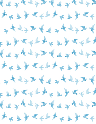 Modern roller blind Blue birds