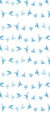 Modern roller blind Blue birds