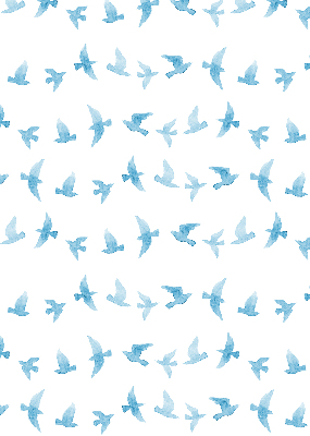 Modern roller blind Blue birds