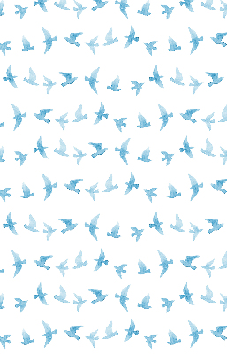 Modern roller blind Blue birds
