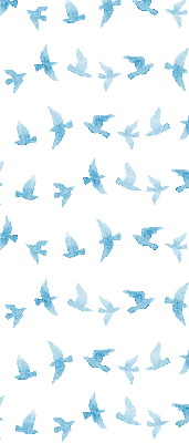 Modern roller blind Blue birds