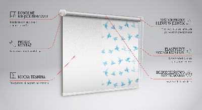 Modern roller blind Blue birds