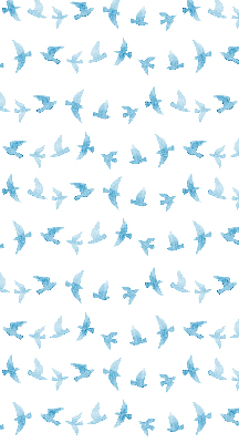 Modern roller blind Blue birds