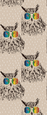 Roller blind for large window Owls in colorful glasses