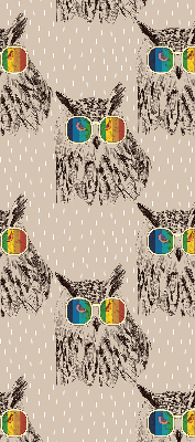 Roller blind for large window Owls in colorful glasses