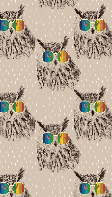 Roller blind for large window Owls in colorful glasses