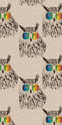 Roller blind for large window Owls in colorful glasses