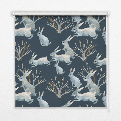 Fabric roller blind Rabbits and Sticks