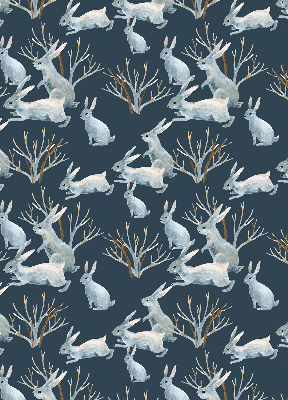 Fabric roller blind Rabbits and Sticks