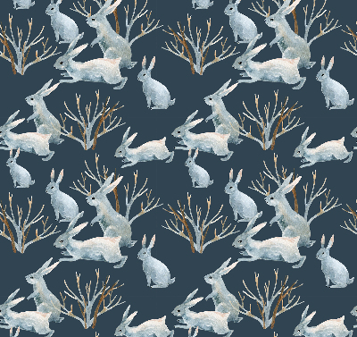 Fabric roller blind Rabbits and Sticks