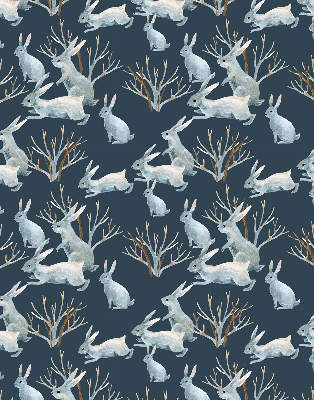 Fabric roller blind Rabbits and Sticks