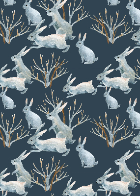 Fabric roller blind Rabbits and Sticks