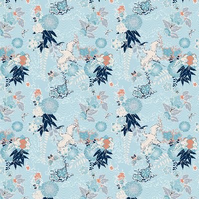 Fabric roller blind Blue nature
