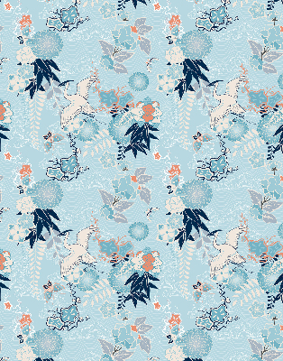 Fabric roller blind Blue nature