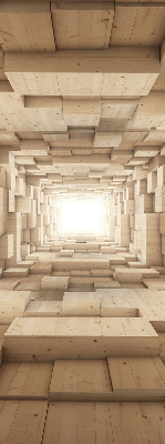 Fabric roller blind 3d wooden hole