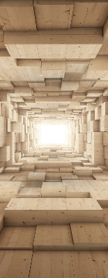 Fabric roller blind 3d wooden hole