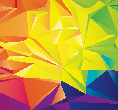 Modern roller blind Colorful origami pattern