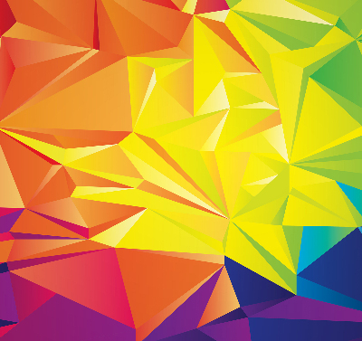 Modern roller blind Colorful origami pattern